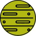 Symbol für Designbeläge in moderner Linienoptik Grünes Rundsymbol mit stilisierten Linien als Icon für Designbeläge